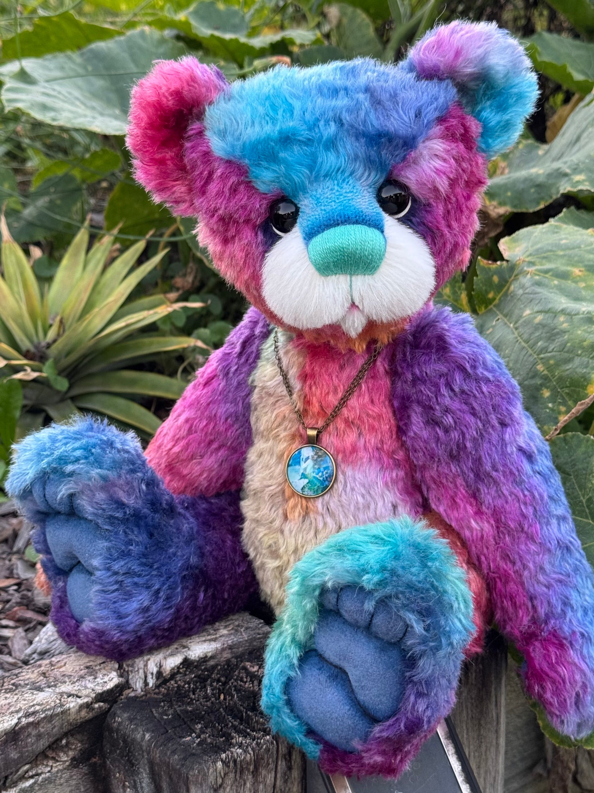 Barringwell - 16" hand dyed mohair bear by Emmas Bears - OOAK
