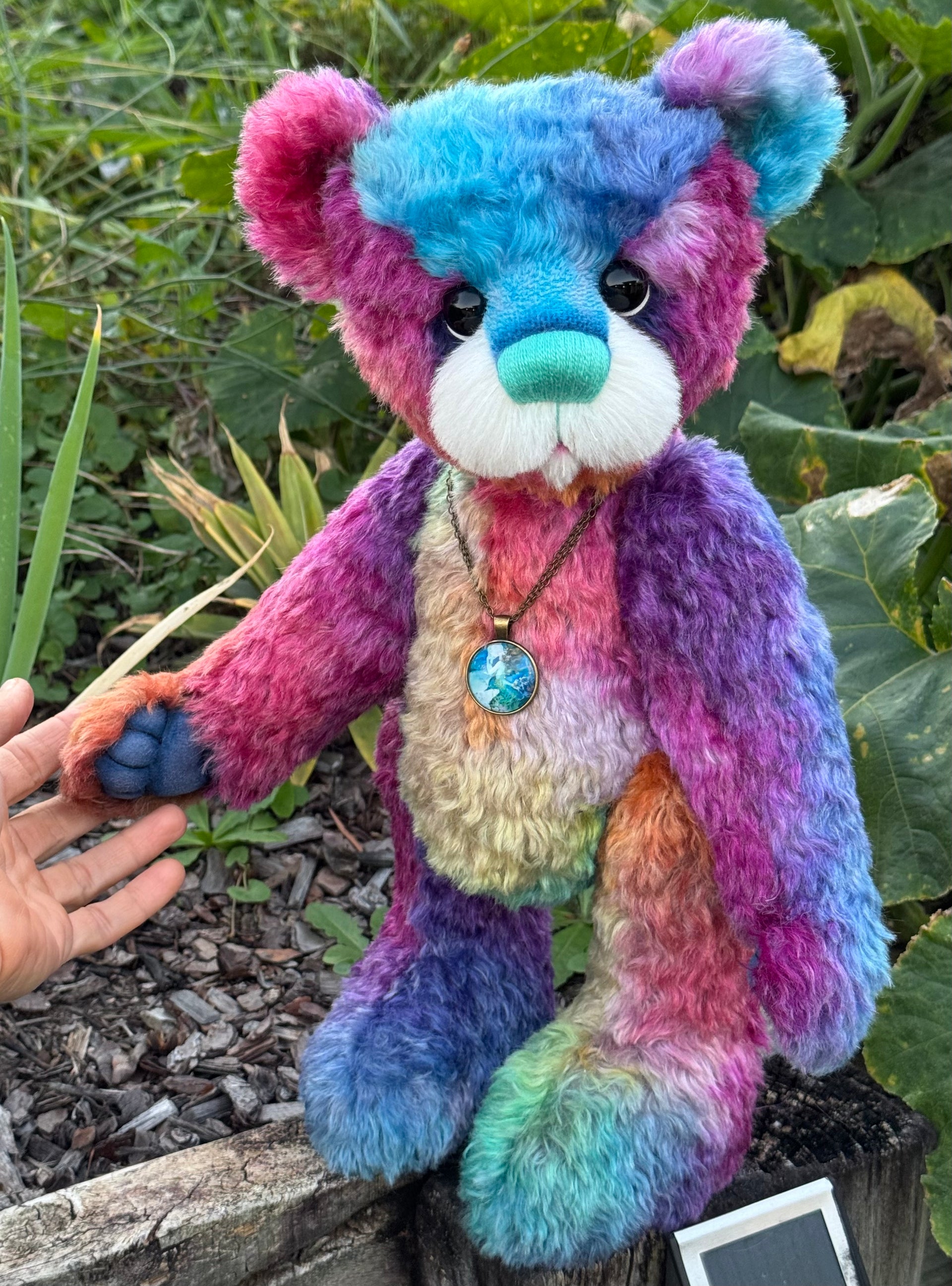 Barringwell - 16" hand dyed mohair bear by Emmas Bears - OOAK