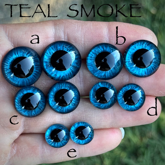 Hand Painted Eyes - Teal Smoke