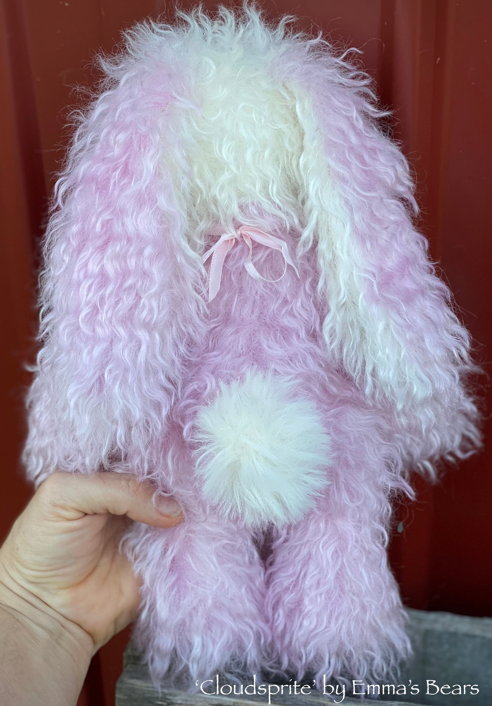 Cloudsprite - 12" Hand-Dyed Curlylocks Mohair Bunny by Emma's Bears - OOAK