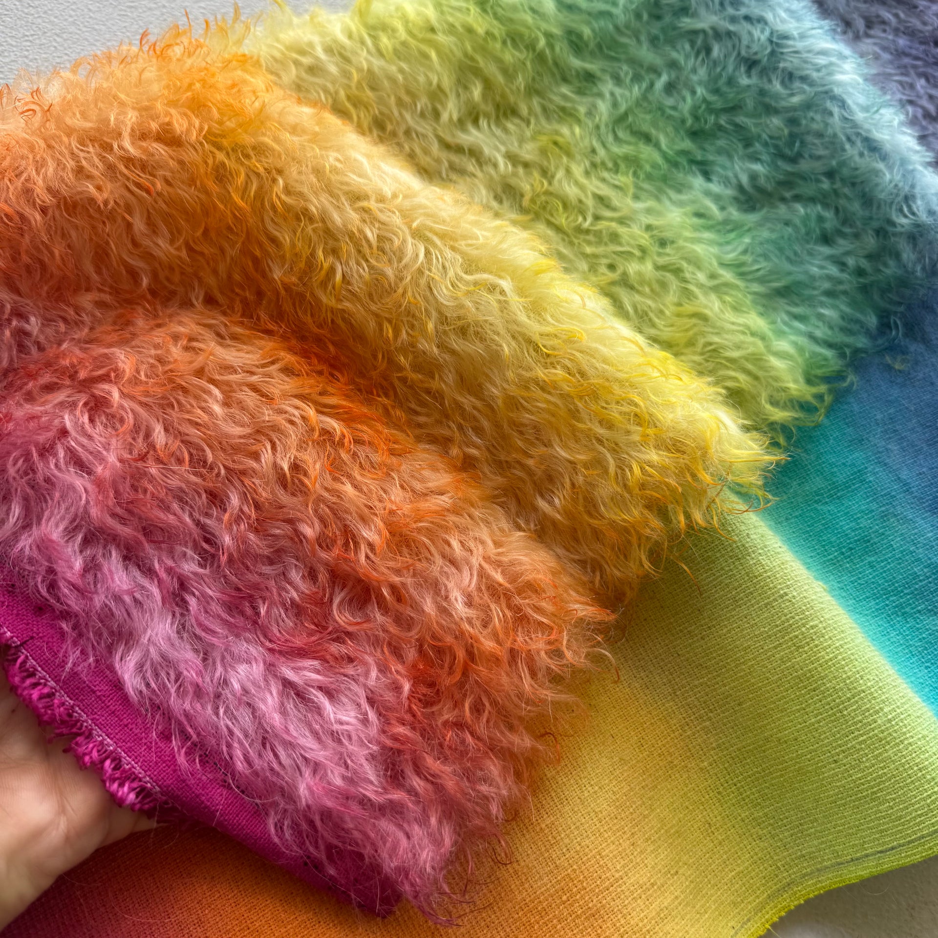 Bianca Mohair - Hand Dyed Pastel Rainbow - Fat 1/4m - DEC141