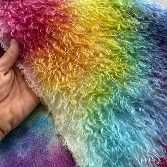 Curlylocks Mohair - Hand Dyed Princess Rainbow - Fat 1/4m - DEC155