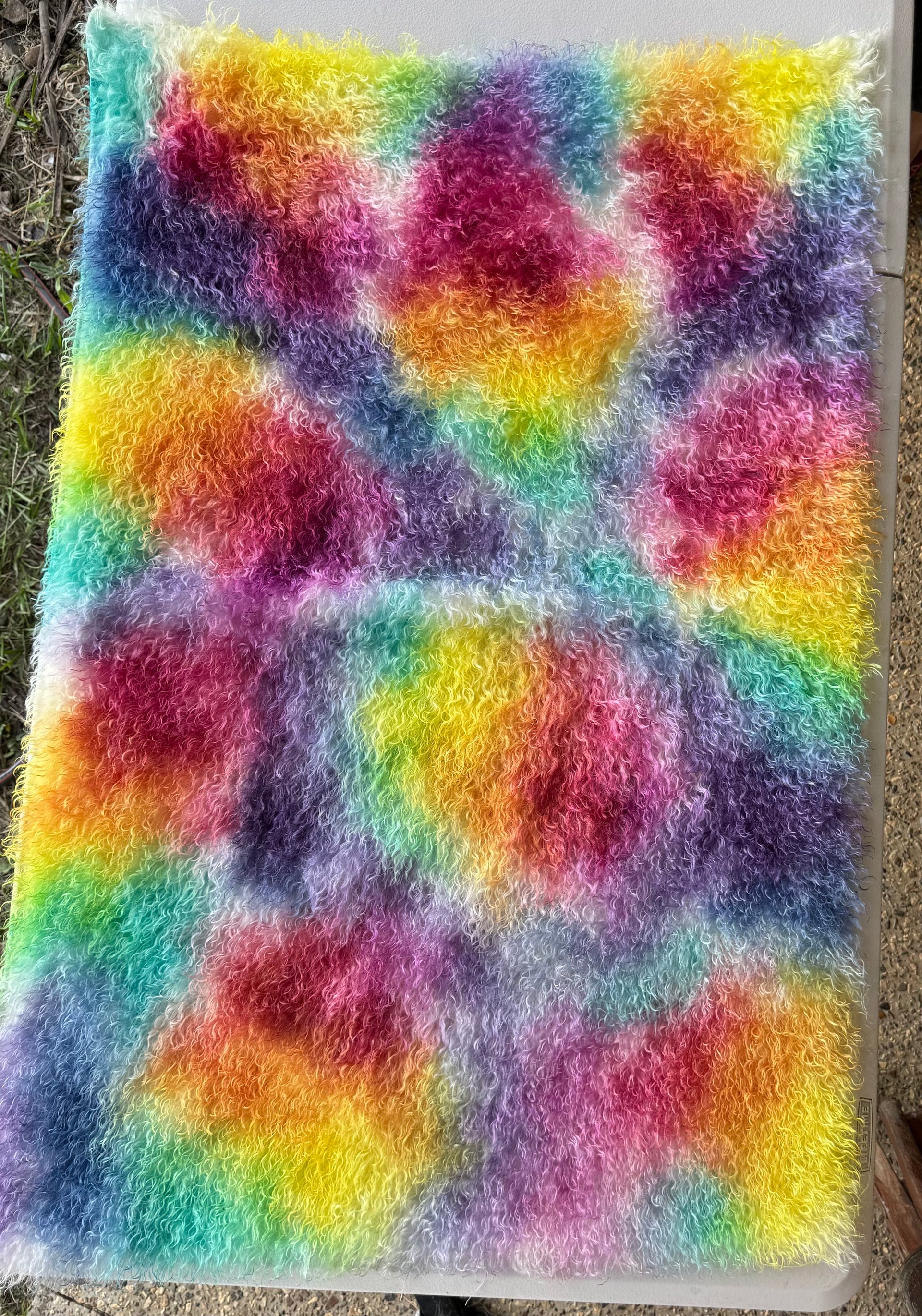 Curlylocks Mohair - Hand Dyed Rainbow Clouds - Fat 1/2m - DEC159