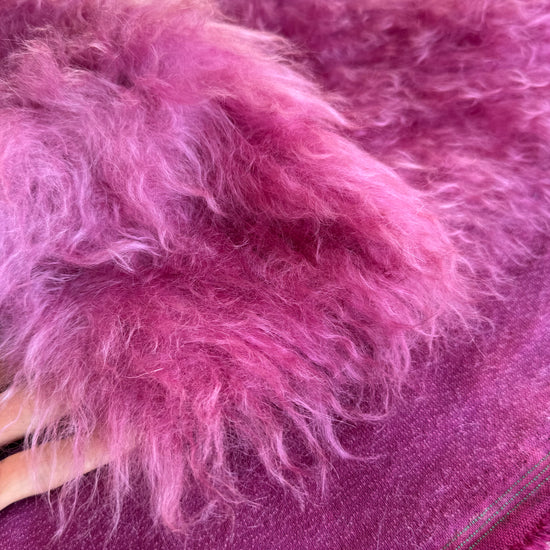 Super Long Pile 70mm Mohair - Hand Dyed Rose Blush Batik - Fat 1/4m - SEP008