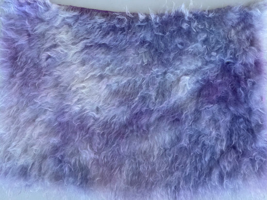 Super Long Pile 70mm Mohair - Hand Dyed Ice Lilac Batik - Fat 1/4m - SEP011