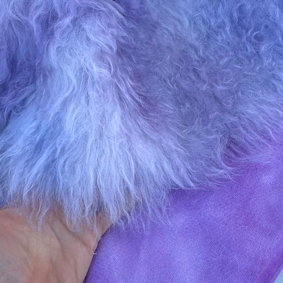 Super Long Pile 70mm Mohair - Hand Dyed Ice Lilac Batik - Fat 1/4m - SEP011
