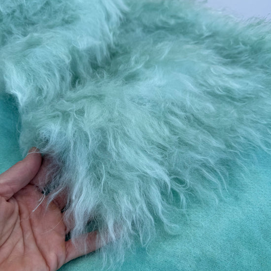 Super Long Pile 70mm Mohair - Hand Dyed Iced Mint - Fat 1/4m - SEP013