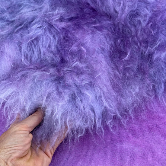 Super Long Pile 70mm Mohair - Hand Dyed Lavender Batik - Fat 1/4m - SEP017