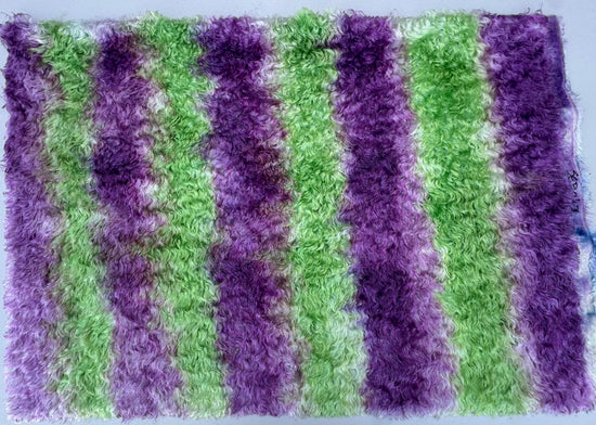 Swirled Mohair/Viscose - Hand Dyed Lime and Grape - Fat 1/4m - SEP043