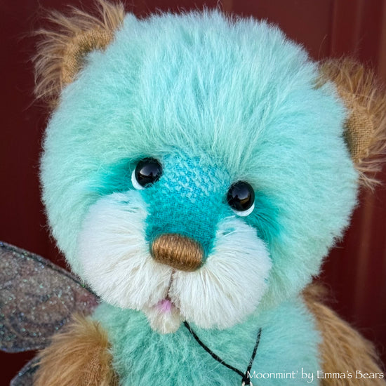 Moonmint - 9" Hand-dyed Mohair Artist Fairy Bear by Emma's Bears - OOAK