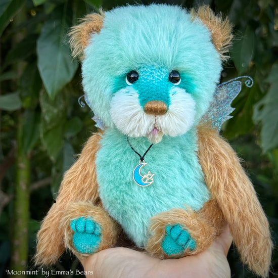 Moonmint - 9" Hand-dyed Mohair Artist Fairy Bear by Emma's Bears - OOAK