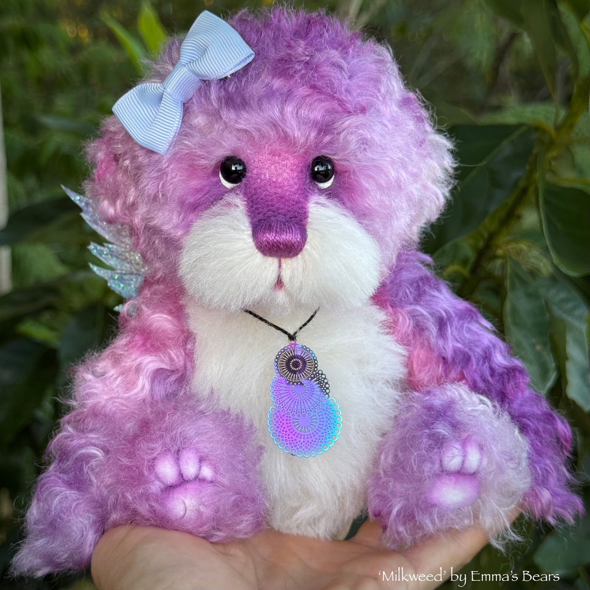 Milkweed - 9" Hand-dyed Mohair Artist Fairy Bear by Emma's Bears - OOAK