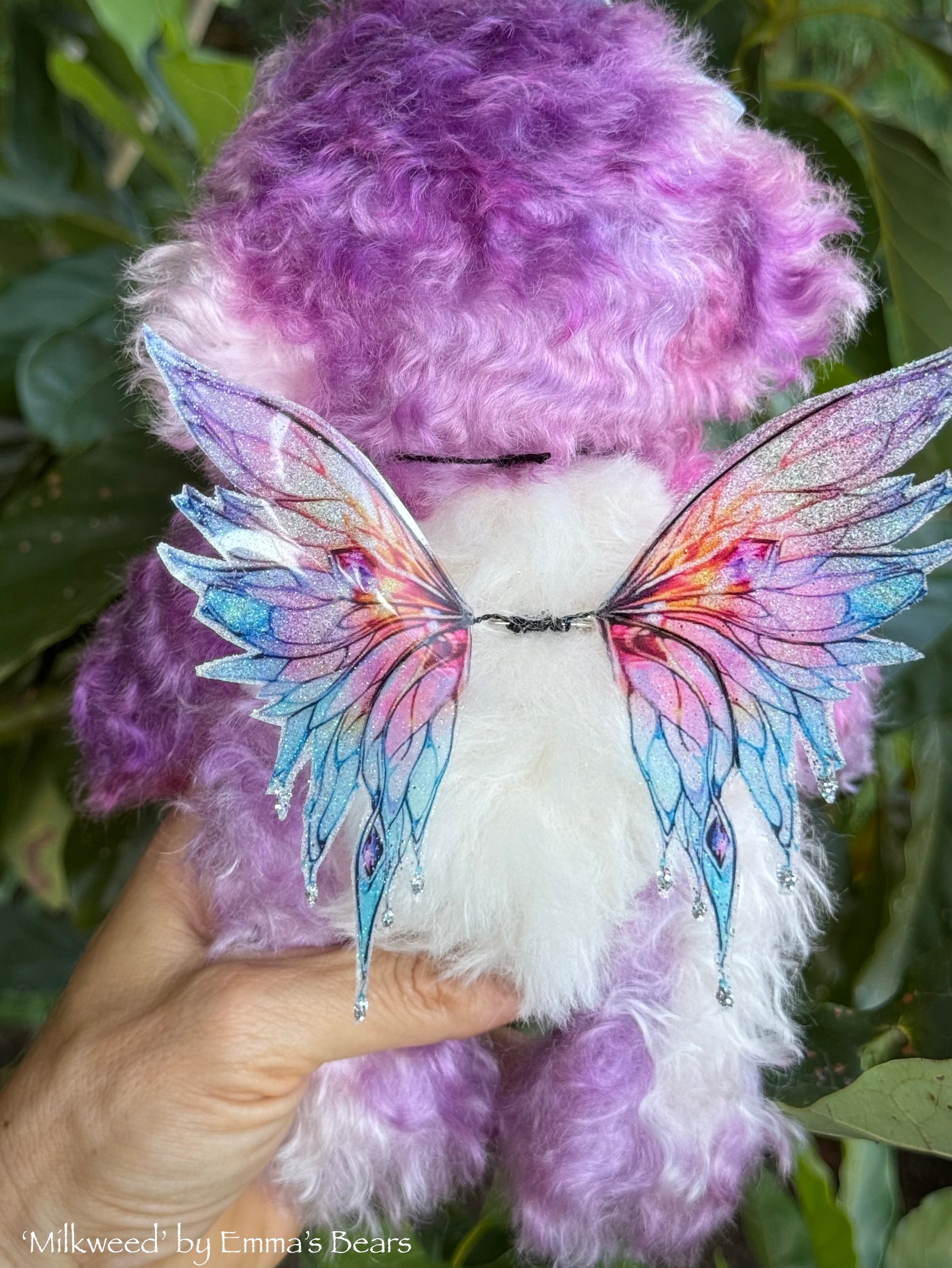 Milkweed - 9" Hand-dyed Mohair Artist Fairy Bear by Emma's Bears - OOAK