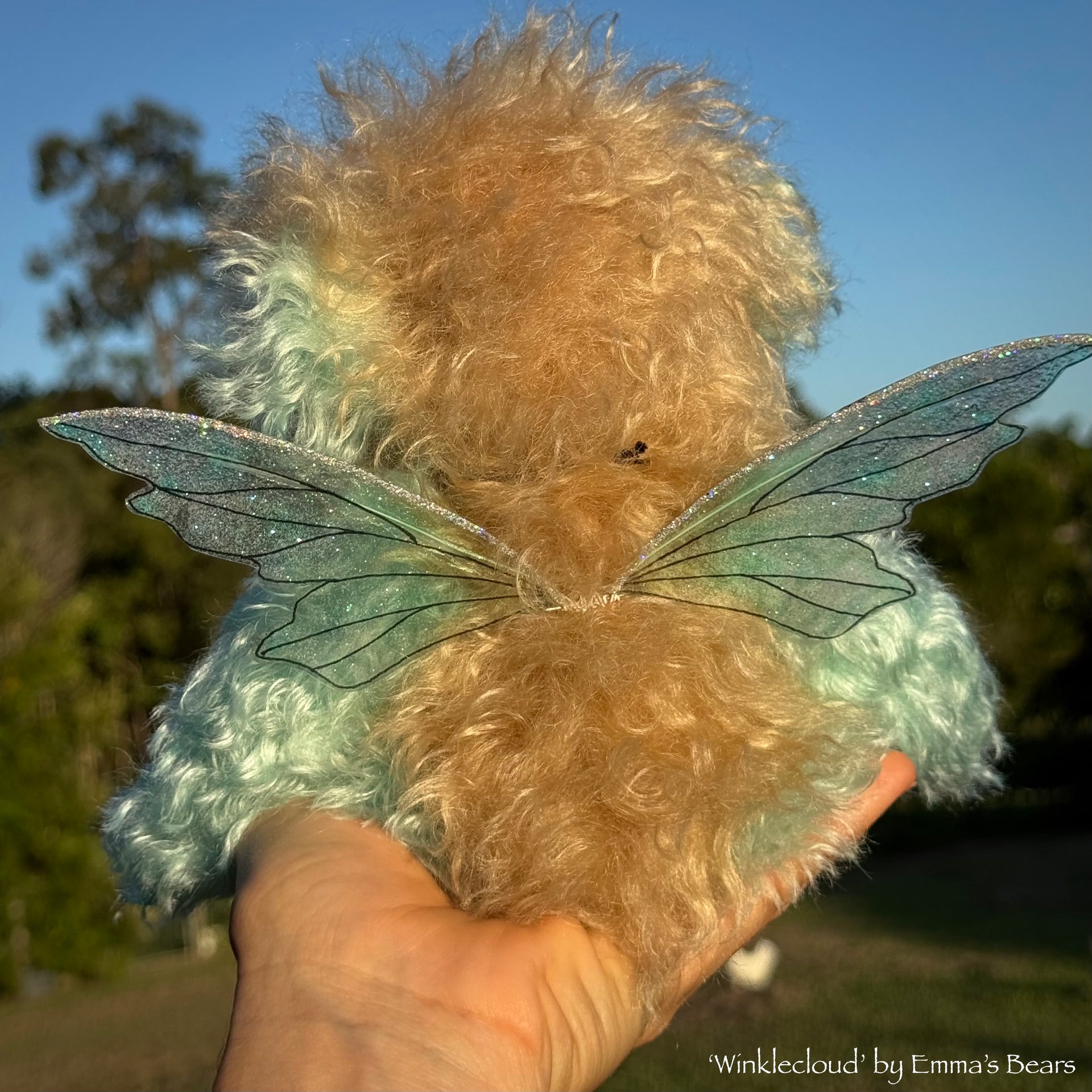 Winklecloud - 9" Hand-dyed Mohair Artist Fairy Bear by Emma's Bears - OOAK