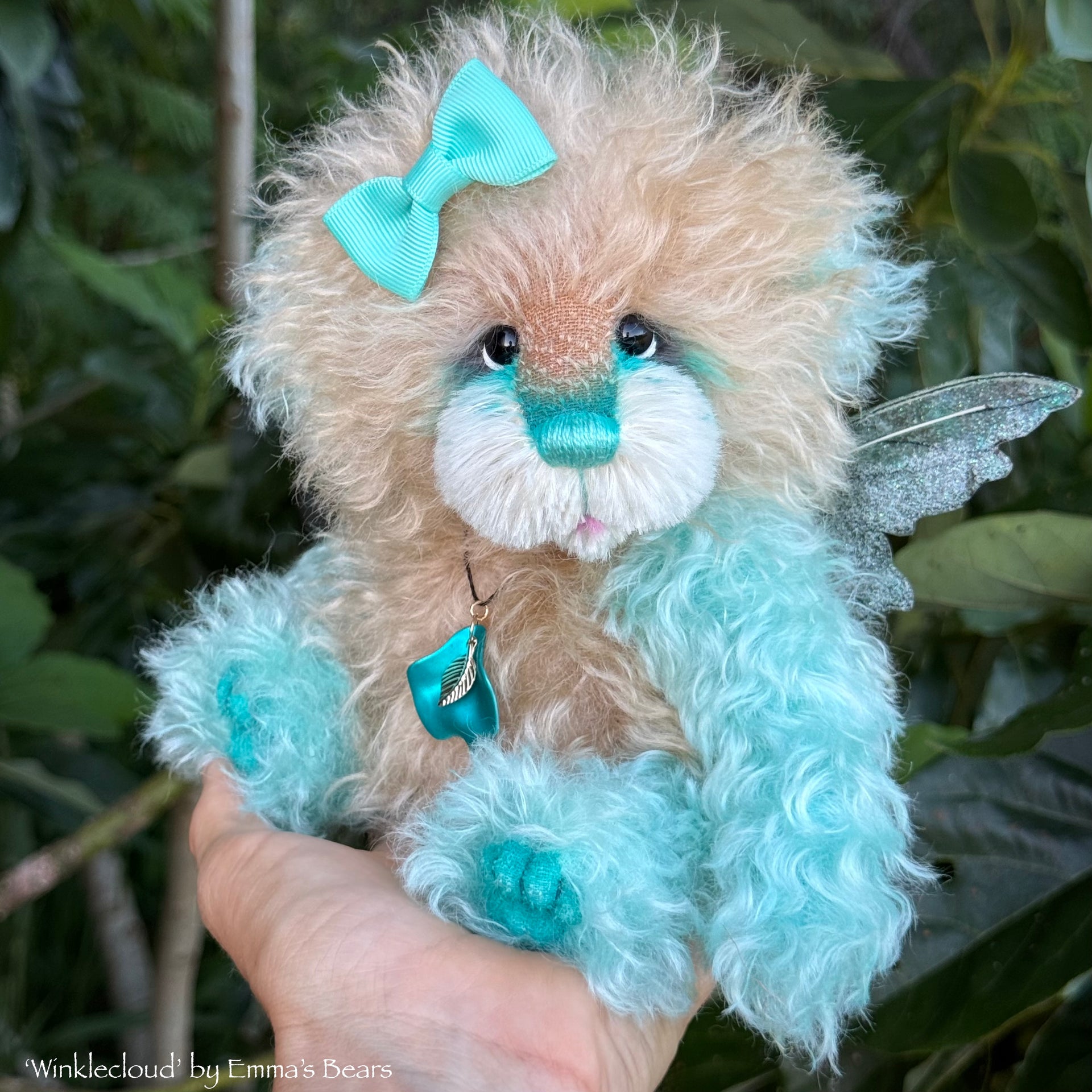 Winklecloud - 9" Hand-dyed Mohair Artist Fairy Bear by Emma's Bears - OOAK