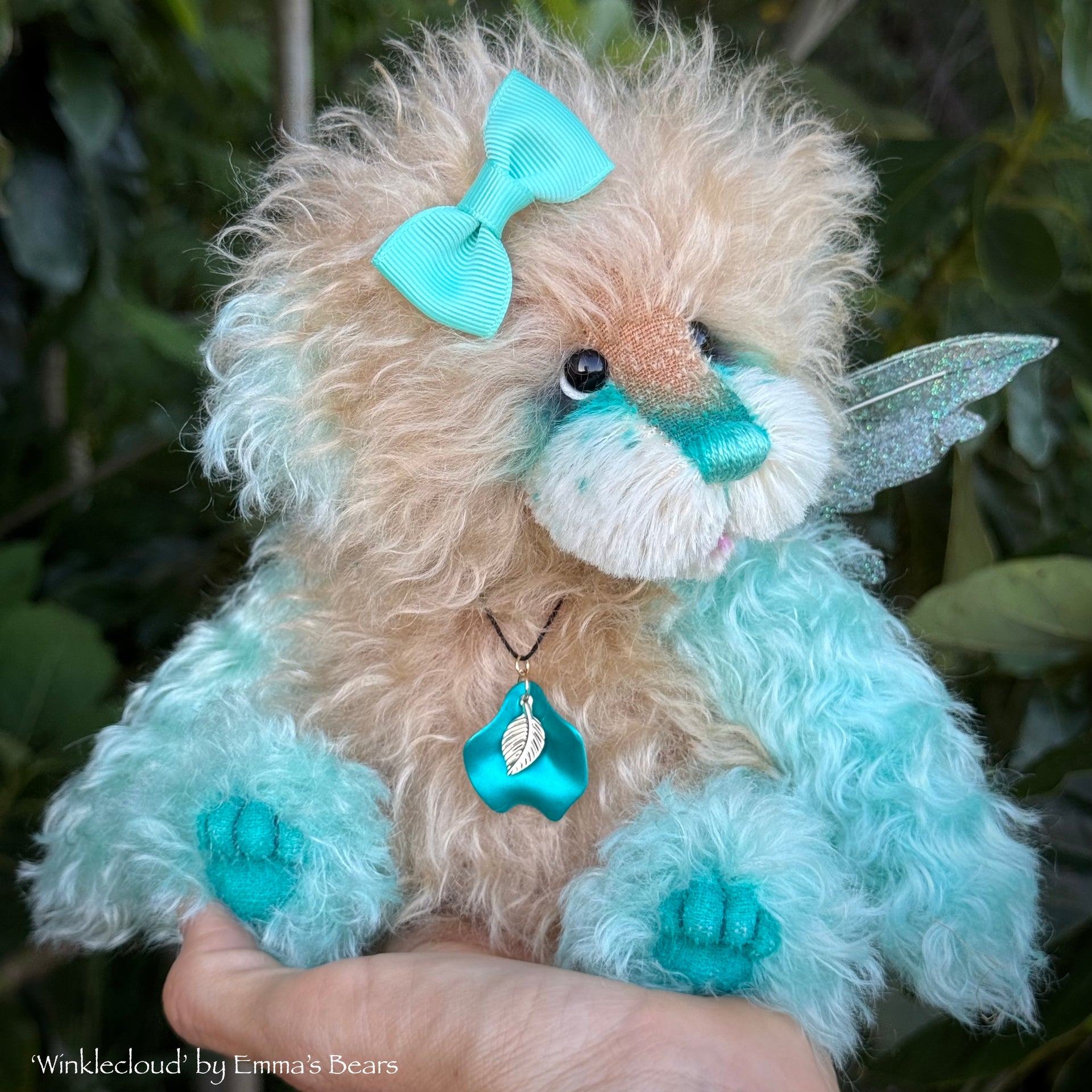 Winklecloud - 9" Hand-dyed Mohair Artist Fairy Bear by Emma's Bears - OOAK