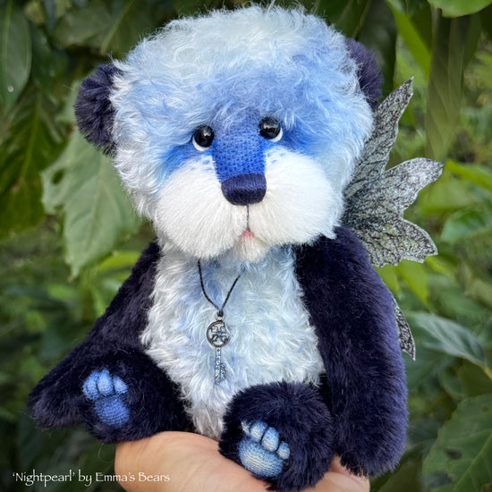 Nightpearl - 9" Hand-dyed Mohair Artist Fairy Bear by Emma's Bears - OOAK