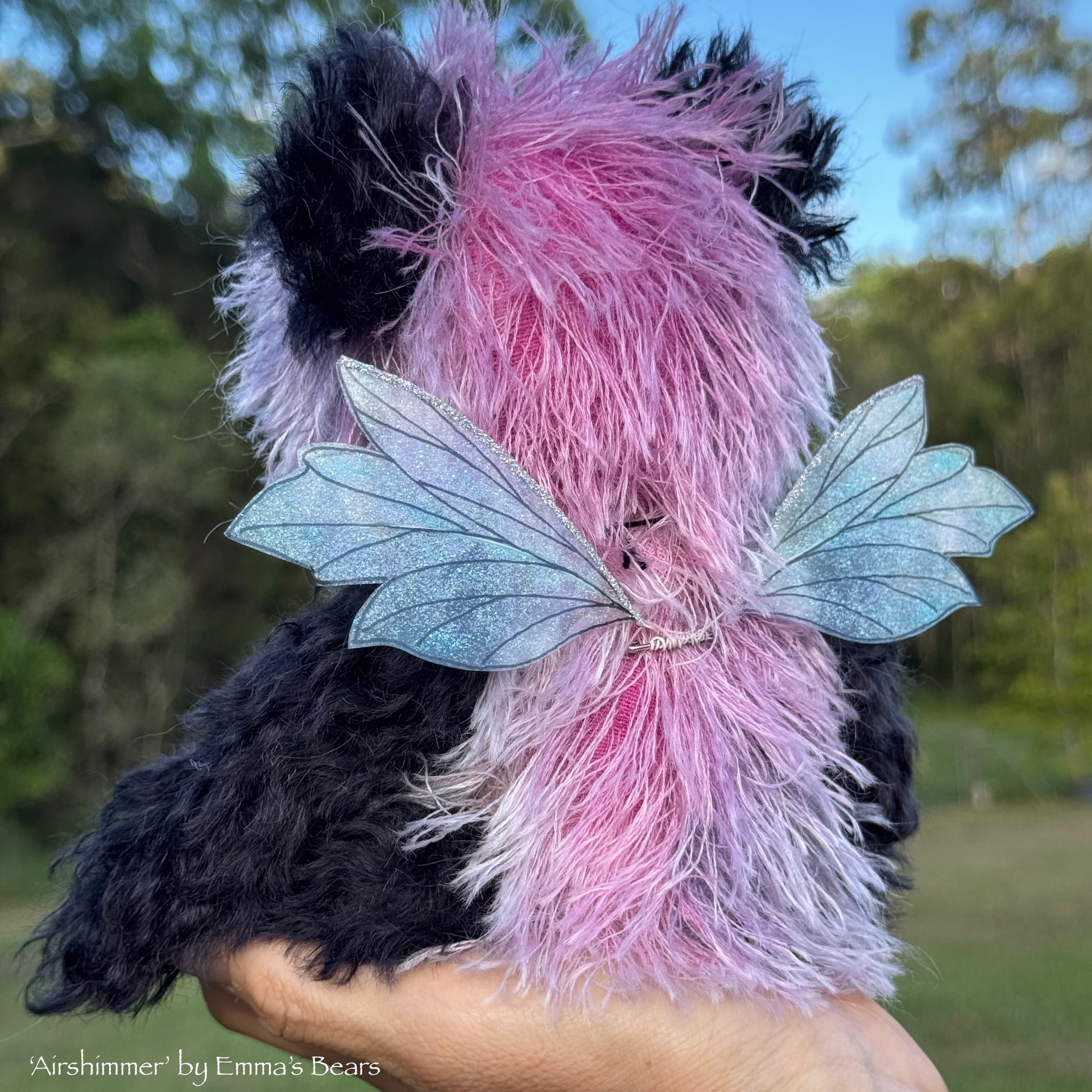 Airshimmer - 9" Hand-dyed Mohair Artist Fairy Bear by Emma's Bears - OOAK