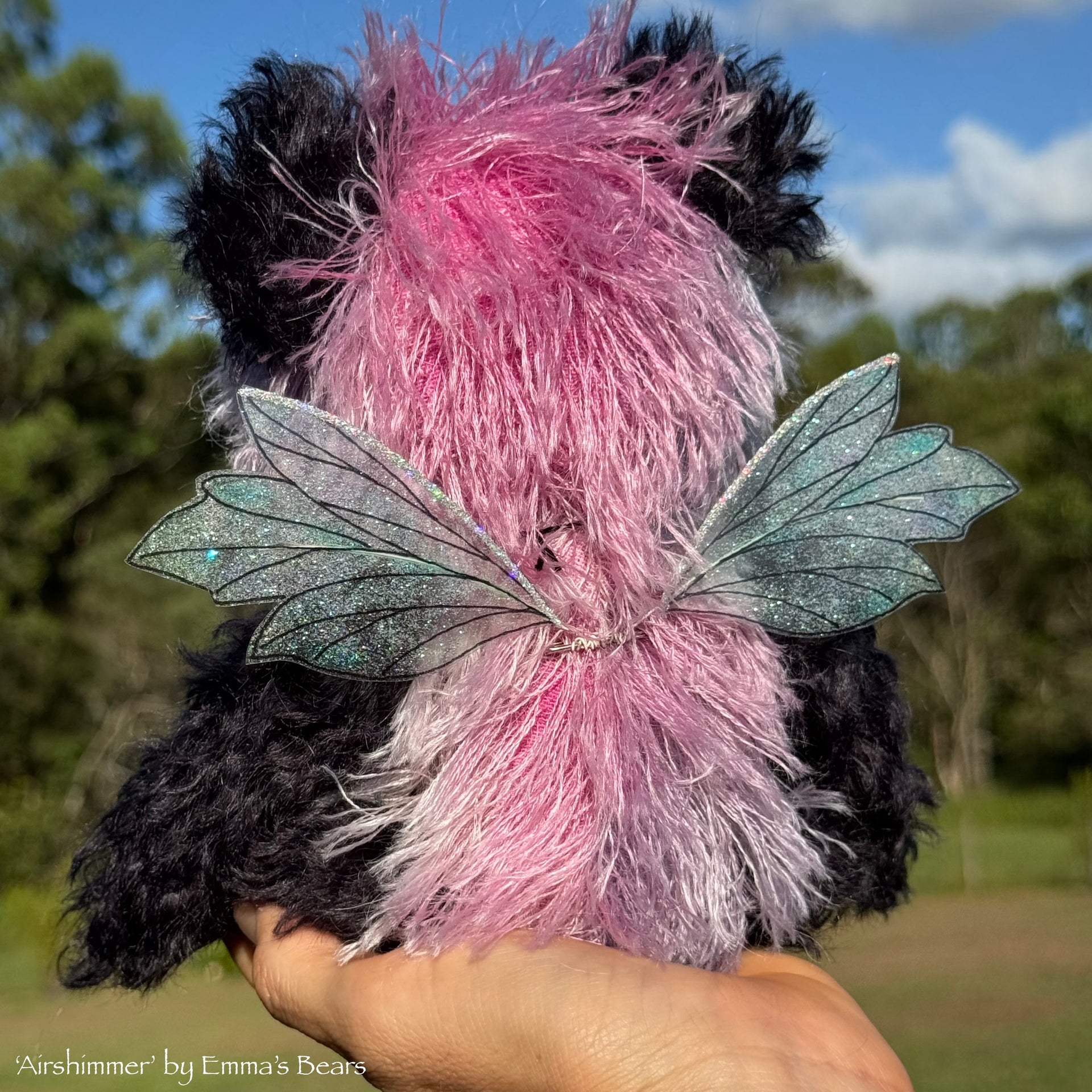 Airshimmer - 9" Hand-dyed Mohair Artist Fairy Bear by Emma's Bears - OOAK