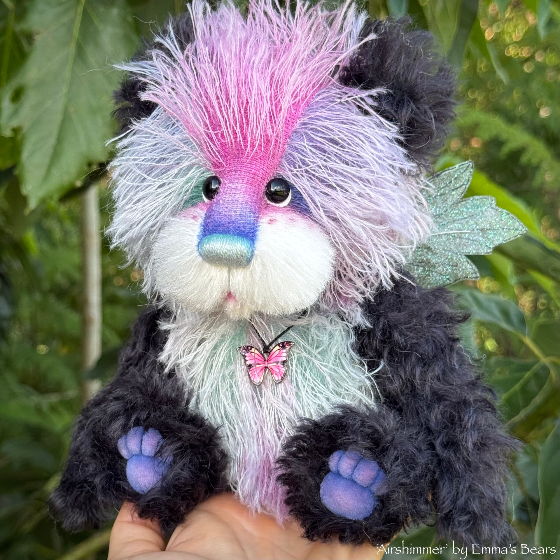 Airshimmer - 9" Hand-dyed Mohair Artist Fairy Bear by Emma's Bears - OOAK