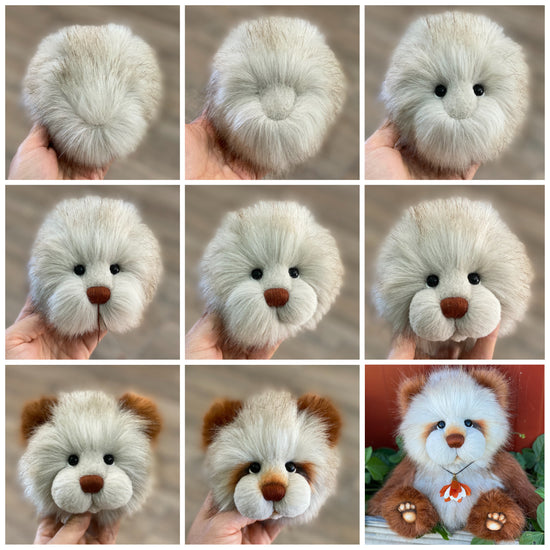 KITS - 9" Pecan faux fur panda bear