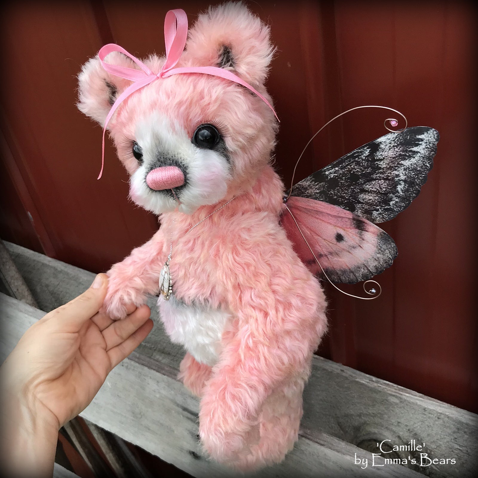 Camille - 12" Hand dyed artist Easter Butterfly Bear by Emma's Bears - OOAK