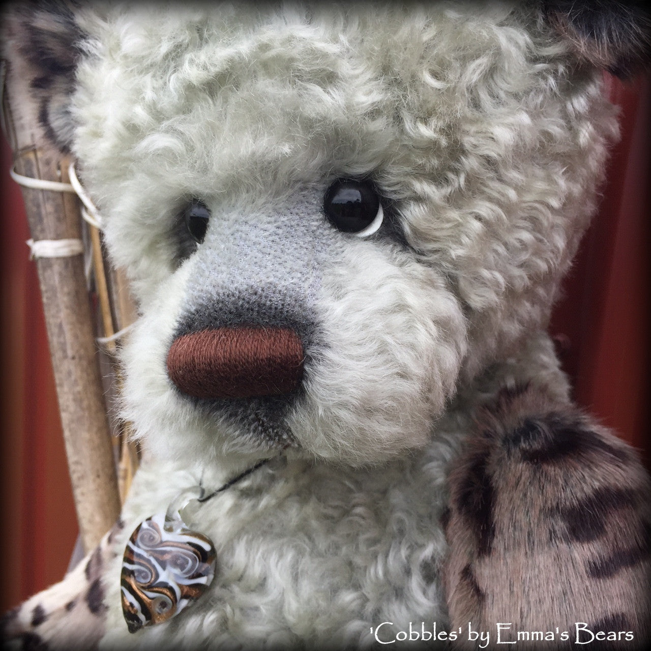 Cobbles - 22IN hand dyed mohair and faux fur bear by Emmas Bears - OOAK