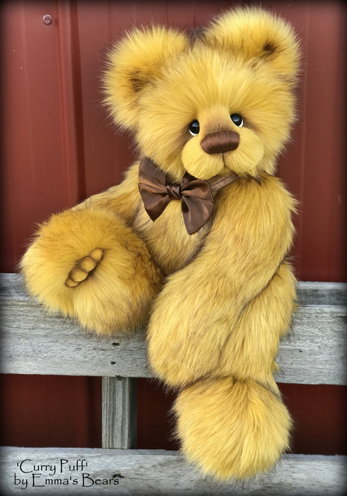 Curry Puff - 21" faux fur bear by Emmas Bears - OOAK