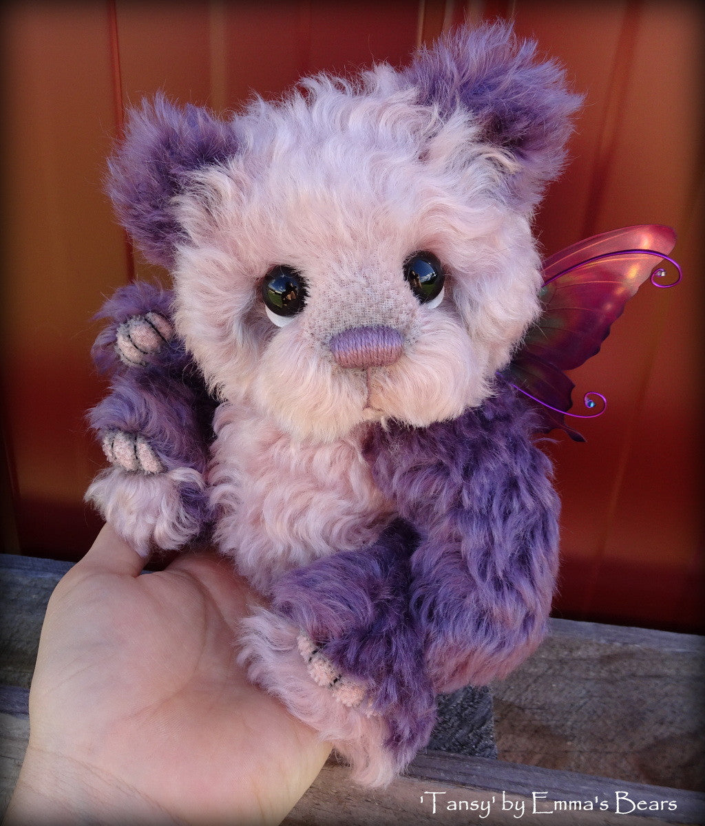 Tansy - 9IN hand dyed kid mohair bear by Emmas Bears - OOAK