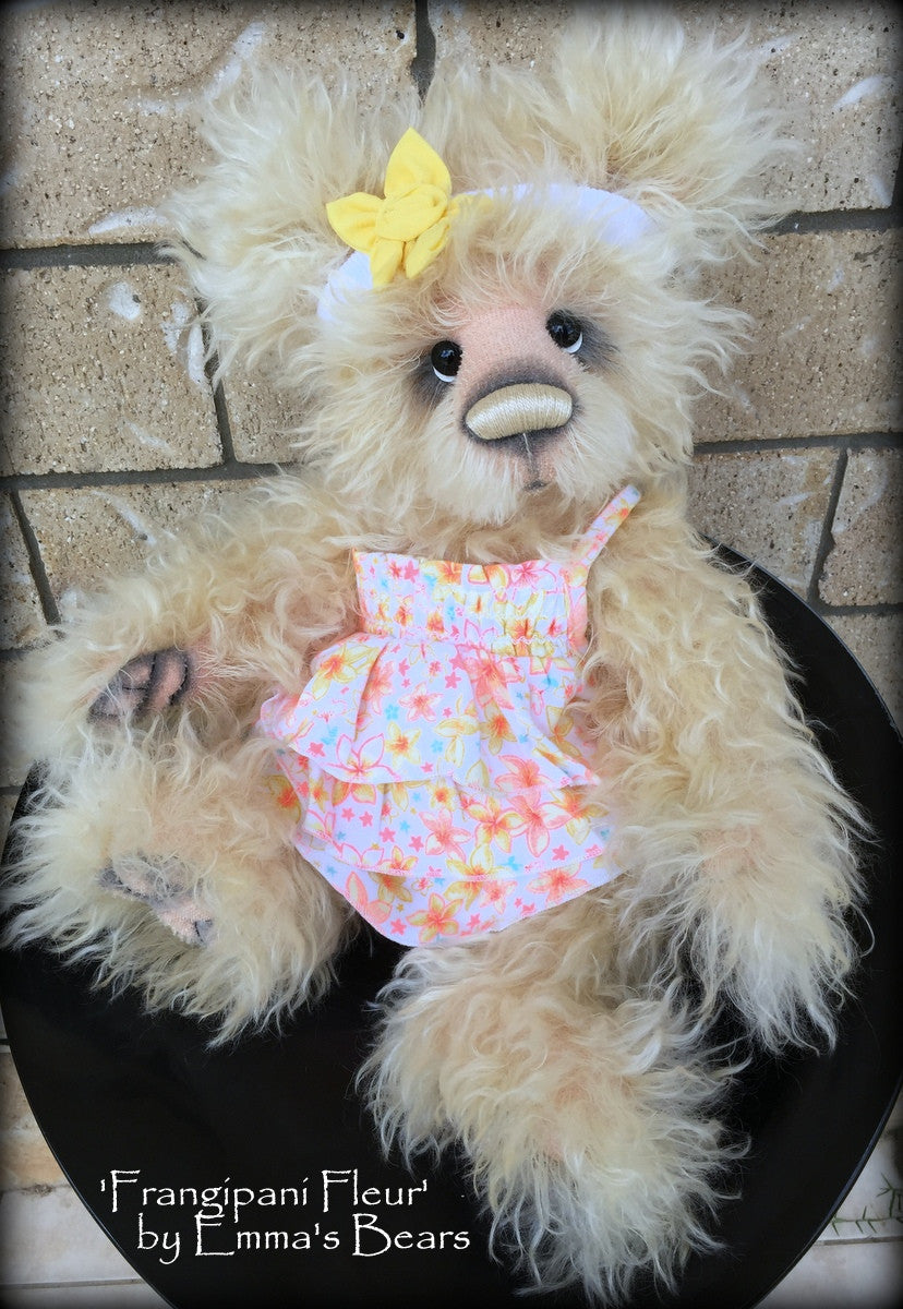 Frangipani Fleur - 17in MOHAIR Artist toddler style Bear by Emmas Bears - OOAK