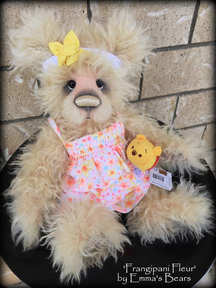 Frangipani Fleur - 17in MOHAIR Artist toddler style Bear by Emmas Bears - OOAK