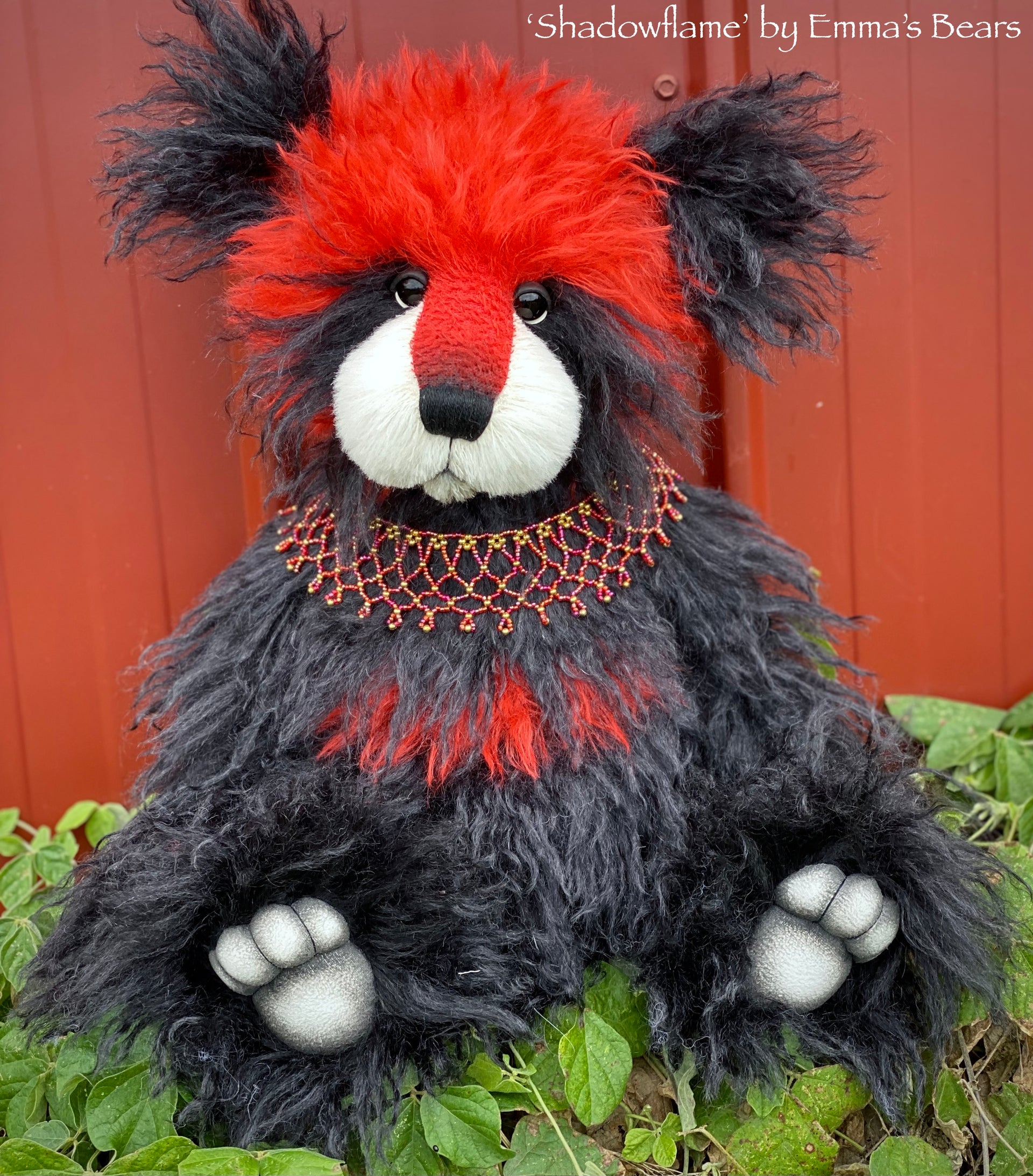 Shadowflame - 19" mohair artist panda bear by Emma's Bears  - OOAK