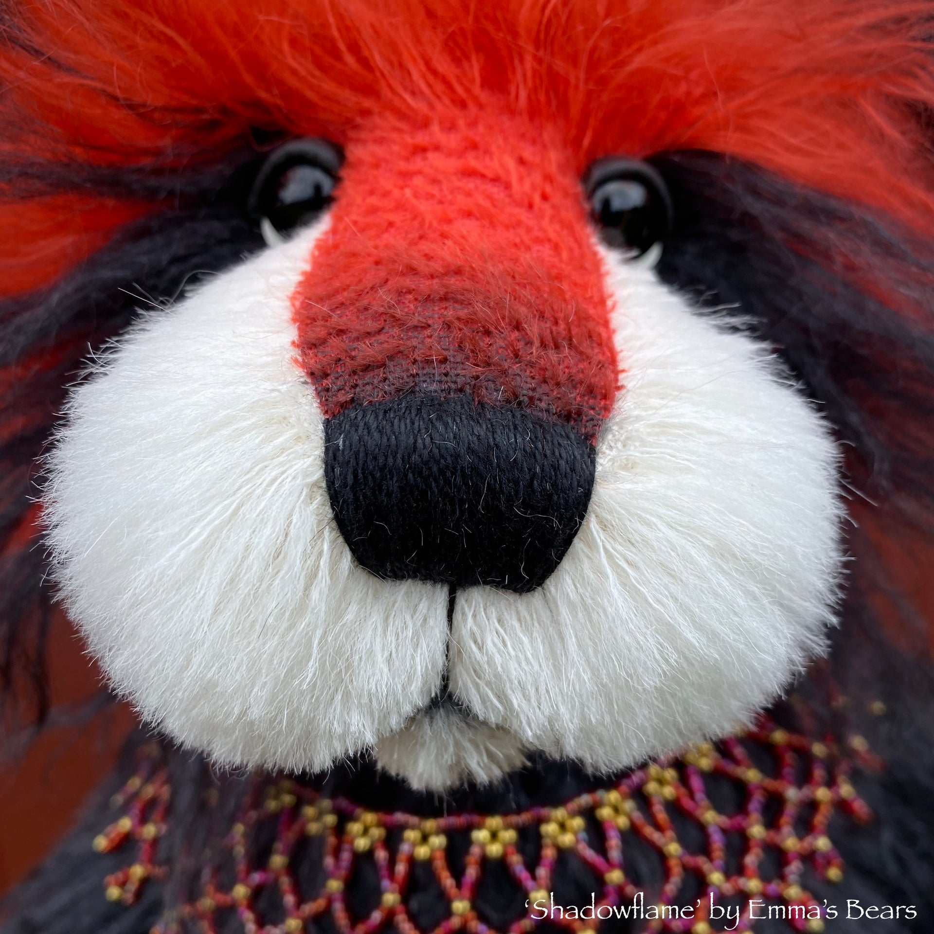 Shadowflame - 19" mohair artist panda bear by Emma's Bears  - OOAK