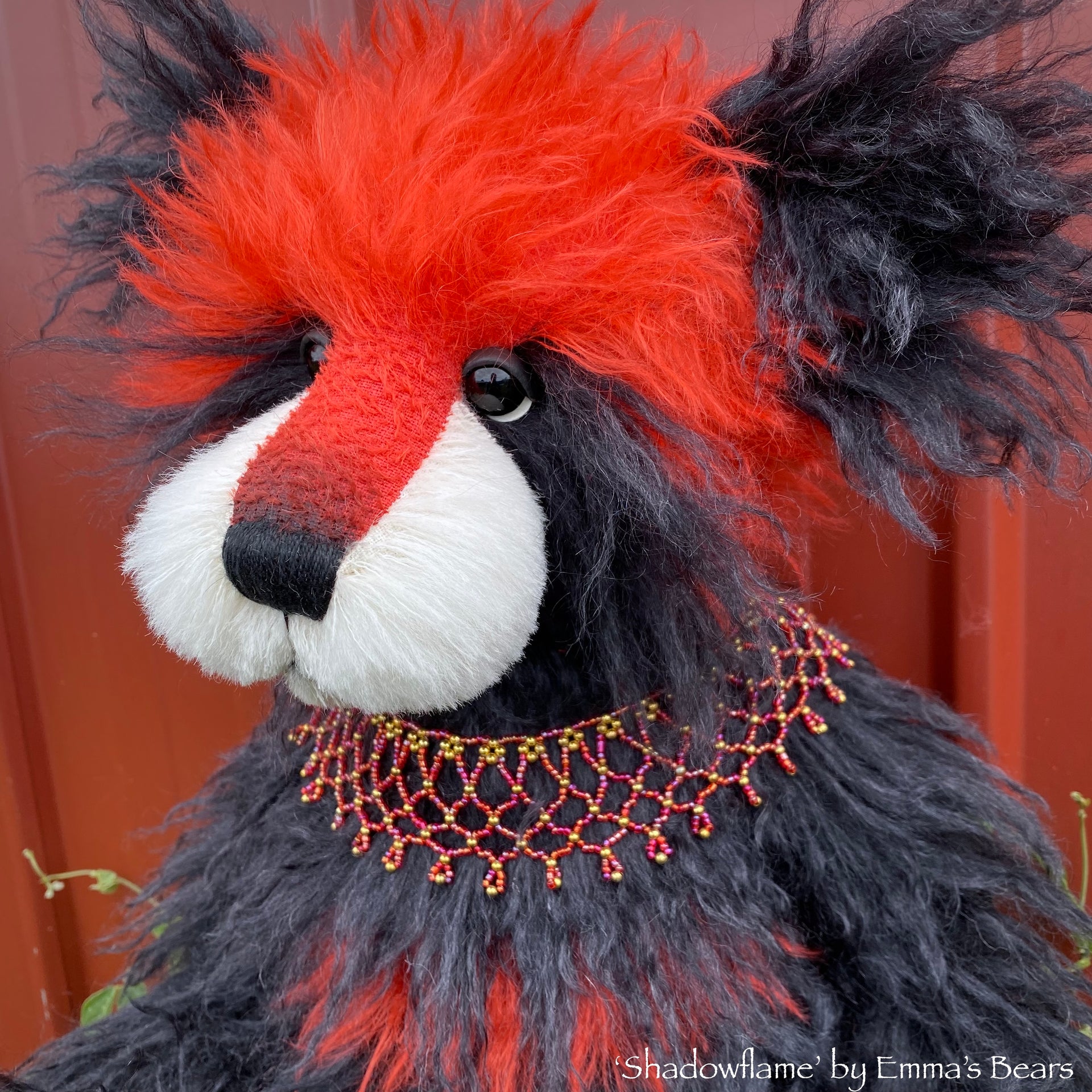 Shadowflame - 19" mohair artist panda bear by Emma's Bears  - OOAK