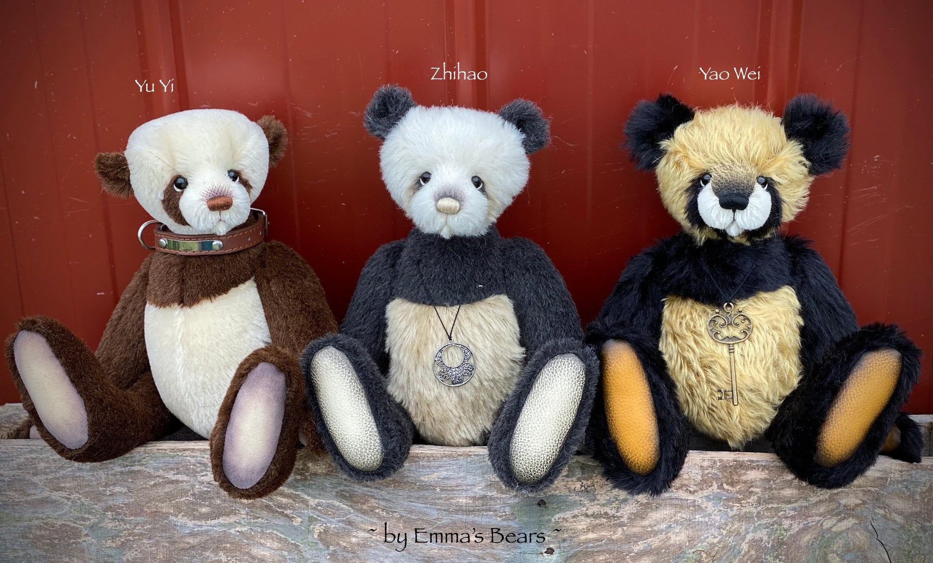 Zhihao - 13" mohair artist panda bear  - OOAK by Emma's Bears