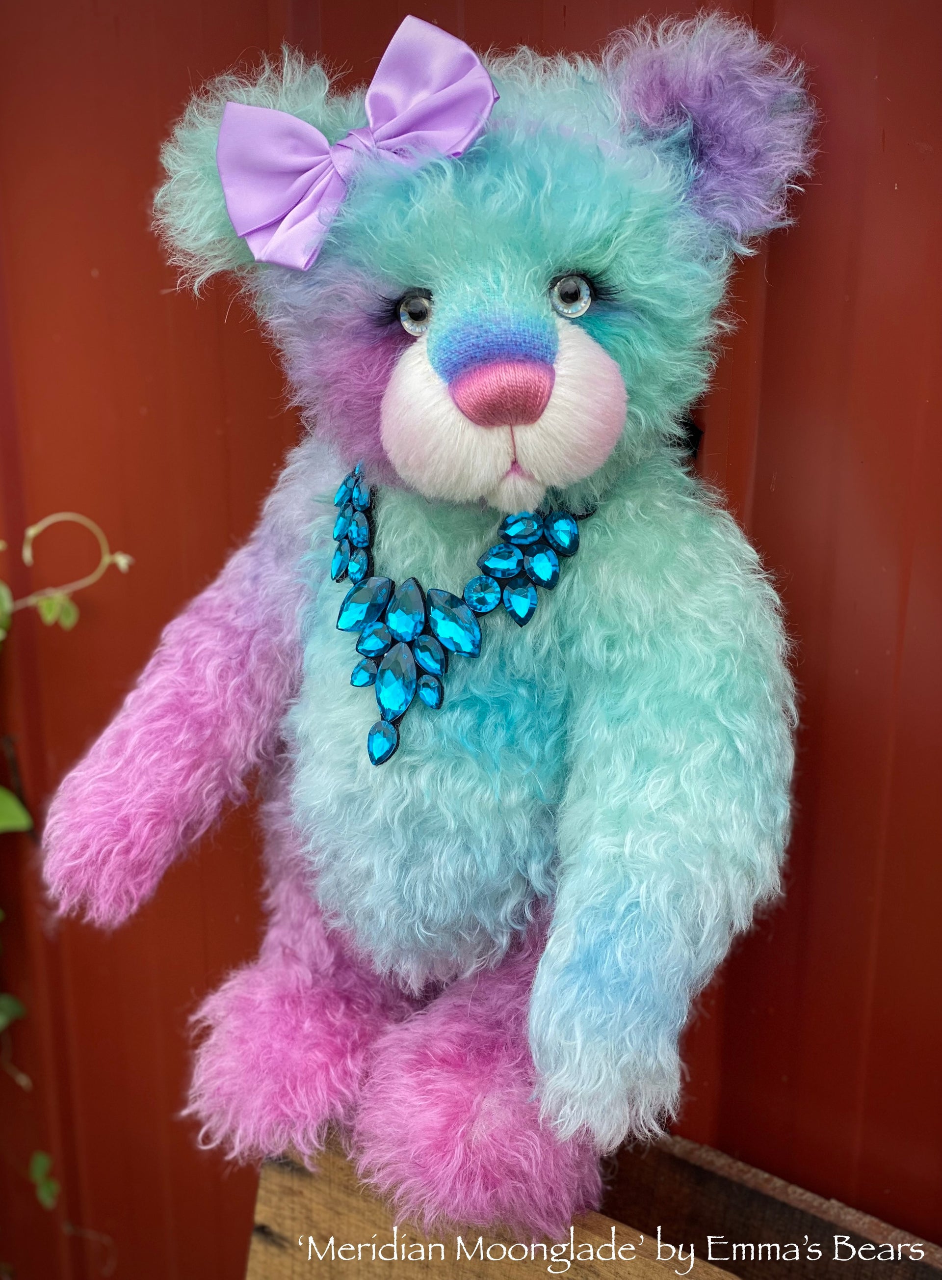Meridian Moonglade - 18" hand dyed mohair bear by Emmas Bears - OOAK