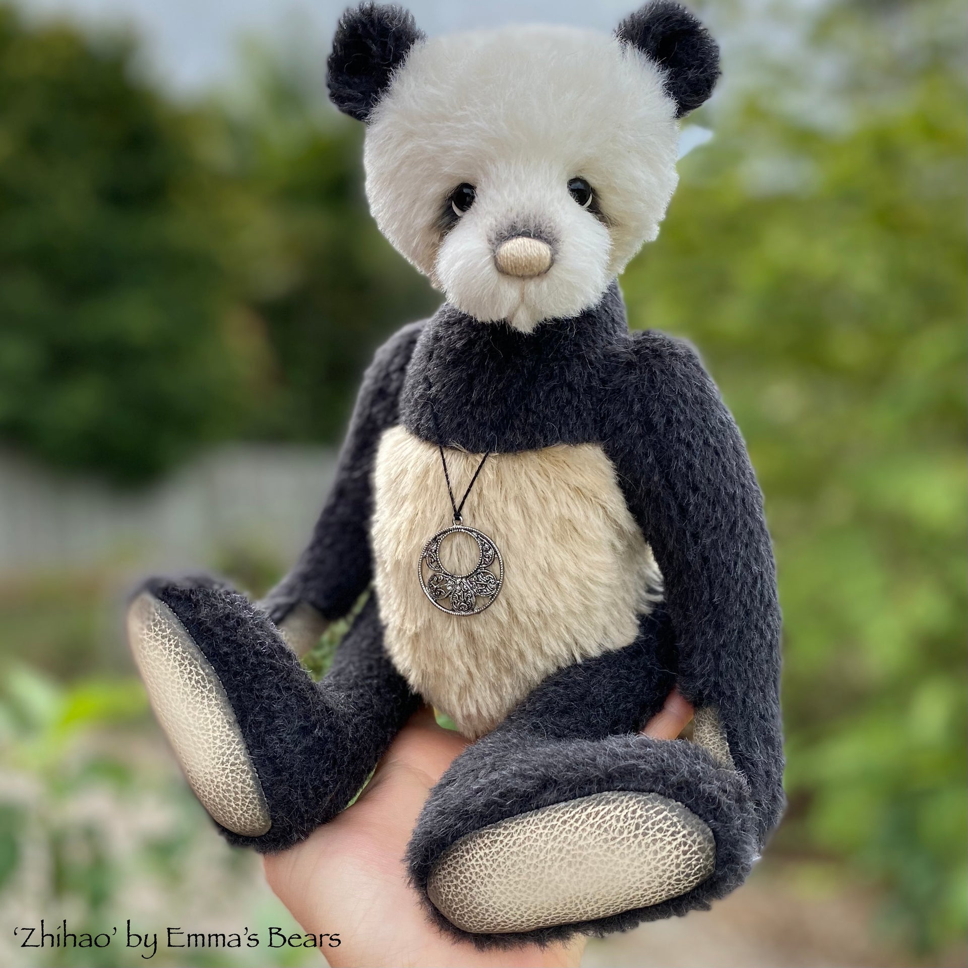 Zhihao - 13" mohair artist panda bear  - OOAK by Emma's Bears