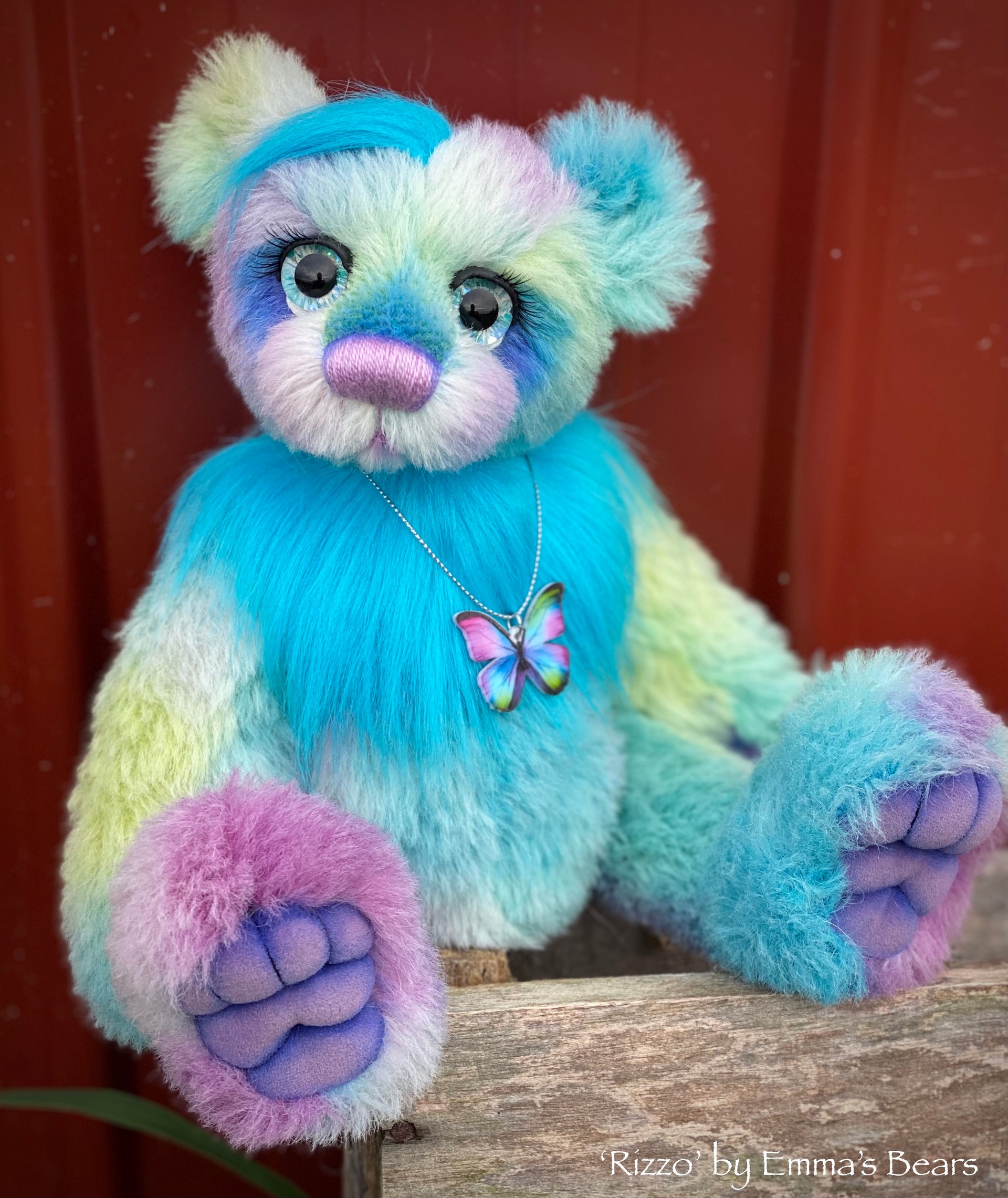 Rizzo - 12" Hand-Dyed Alpaca and faux fur artist bear by Emma's Bears - OOAK