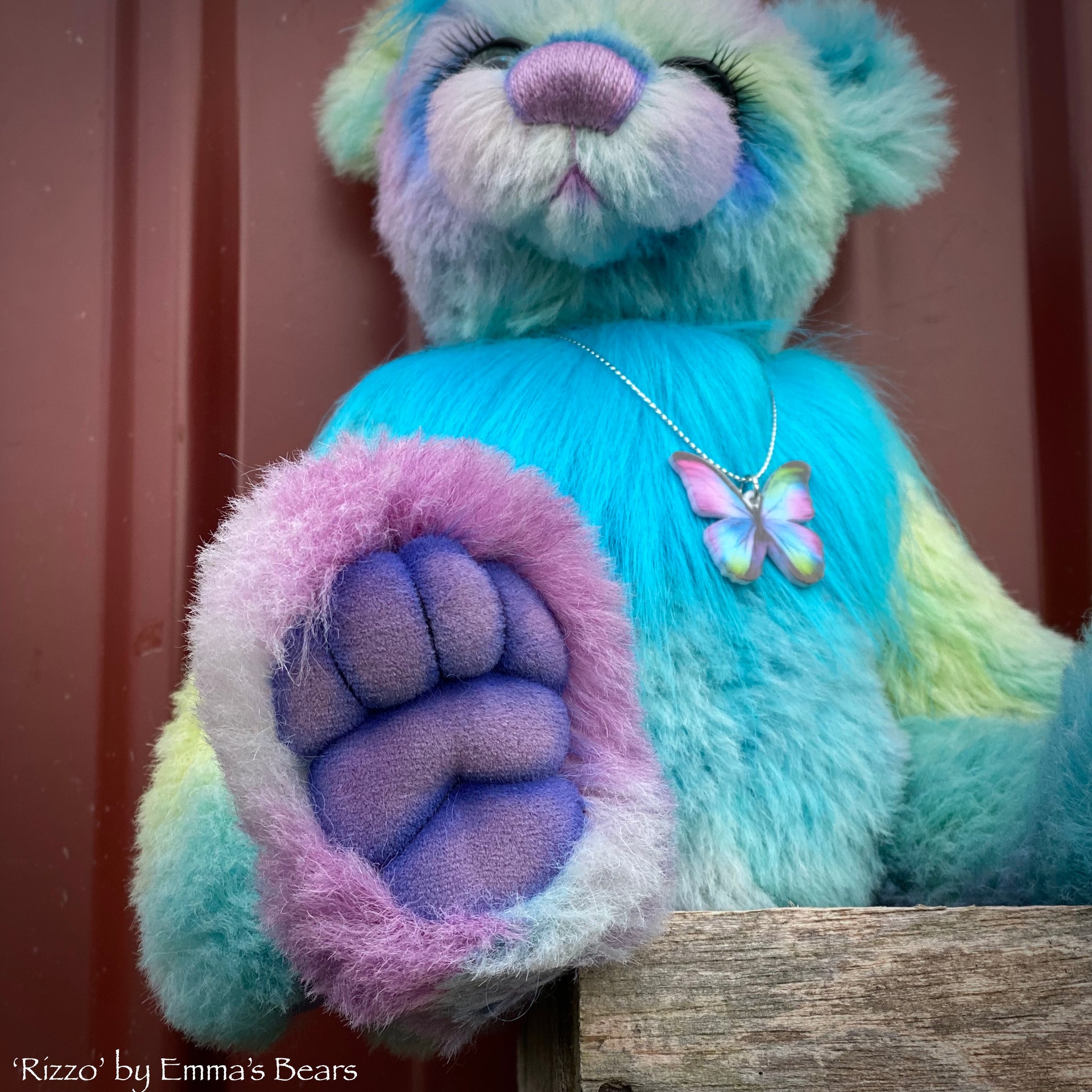 Rizzo - 12" Hand-Dyed Alpaca and faux fur artist bear by Emma's Bears - OOAK