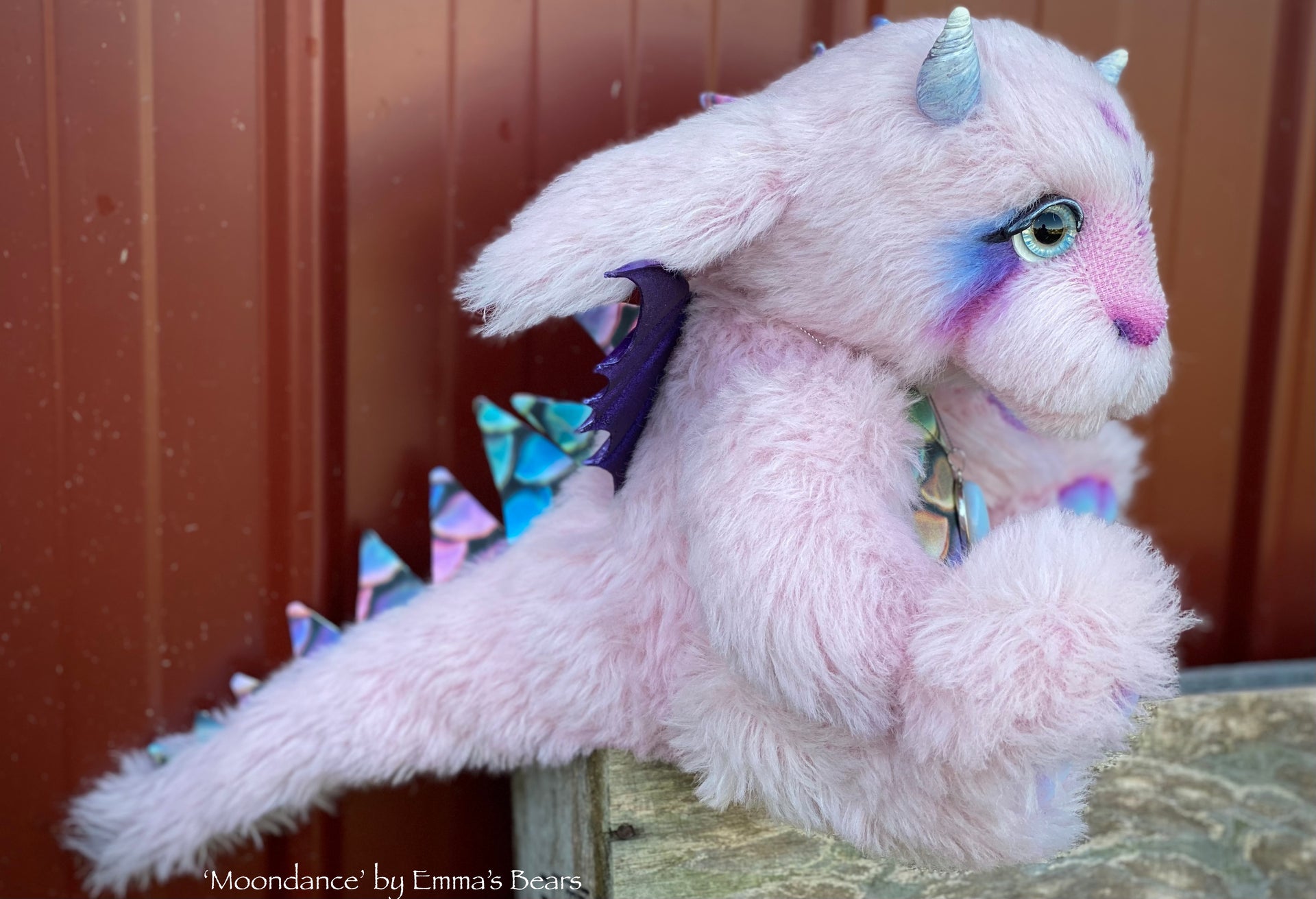 Moondance - 15" alpaca Artist Baby Dragon by Emmas Bears - OOAK