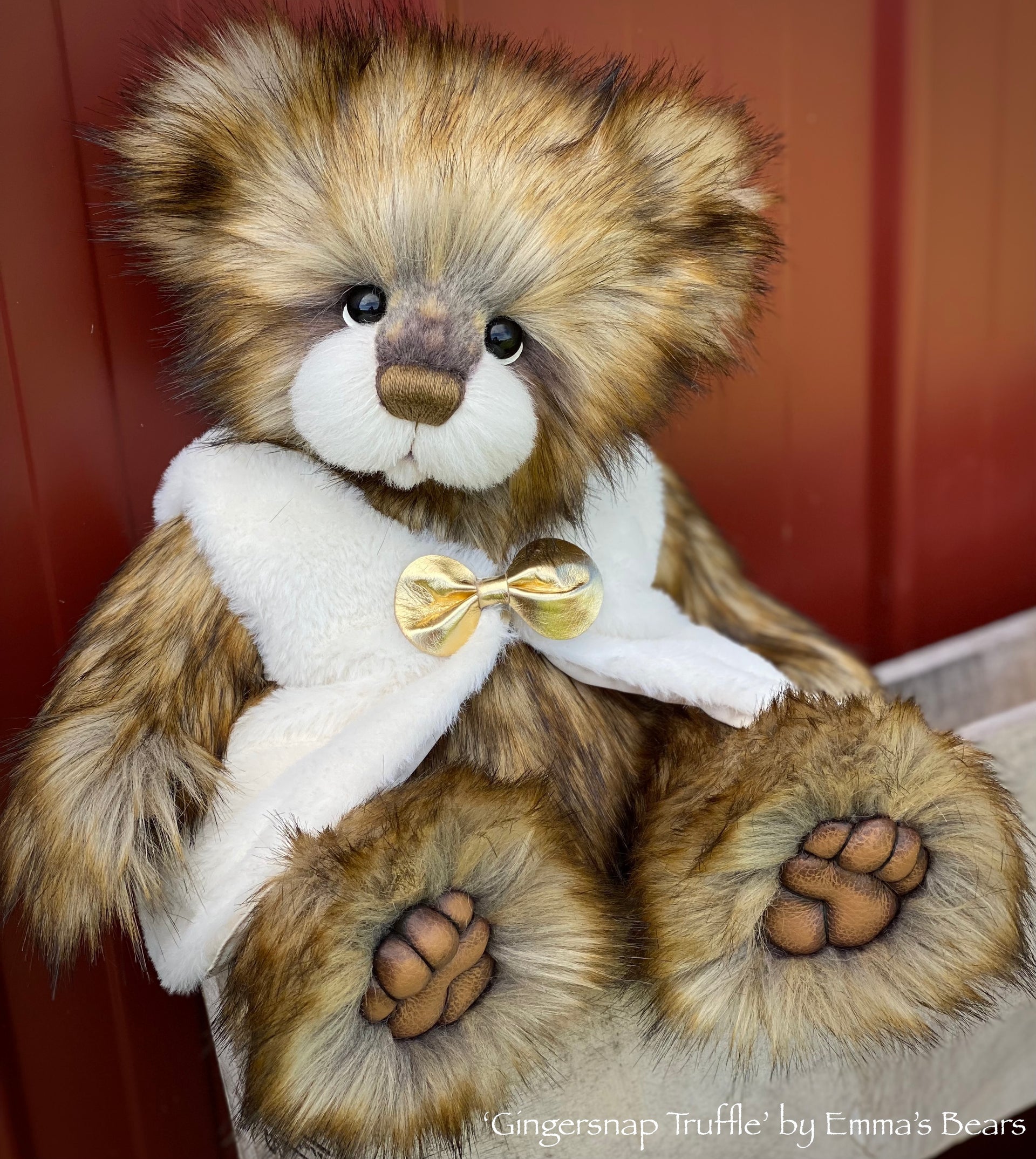 Gingersnap Truffle - 15" Christmas 2021 Faux Fur Artist Baby Bear by Emma's Bears - OOAK