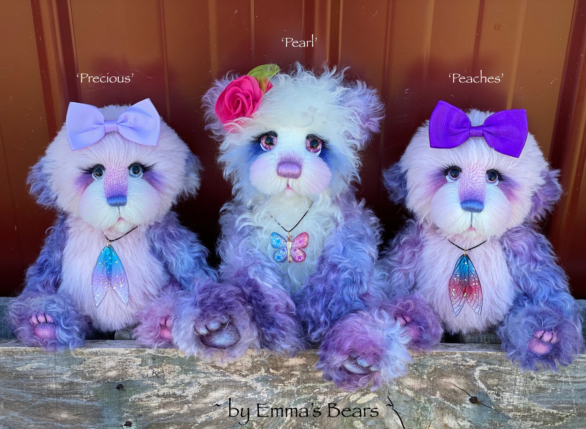 Pearl - 13" curly kid mohair artist bear by Emma's Bears  - OOAK