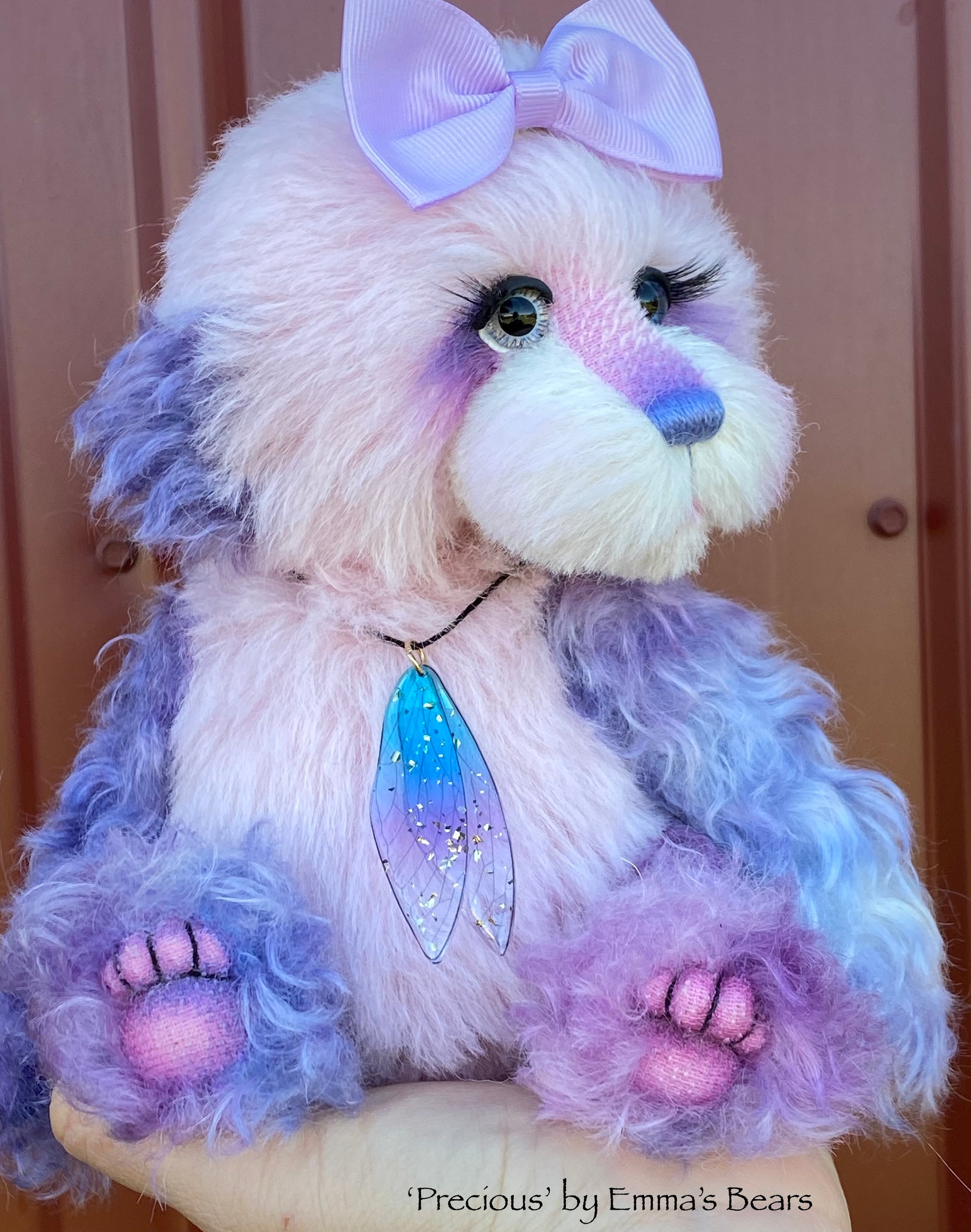 Precious- 9" alpaca and curly kid mohair artist bear by Emma's Bears  - OOAK