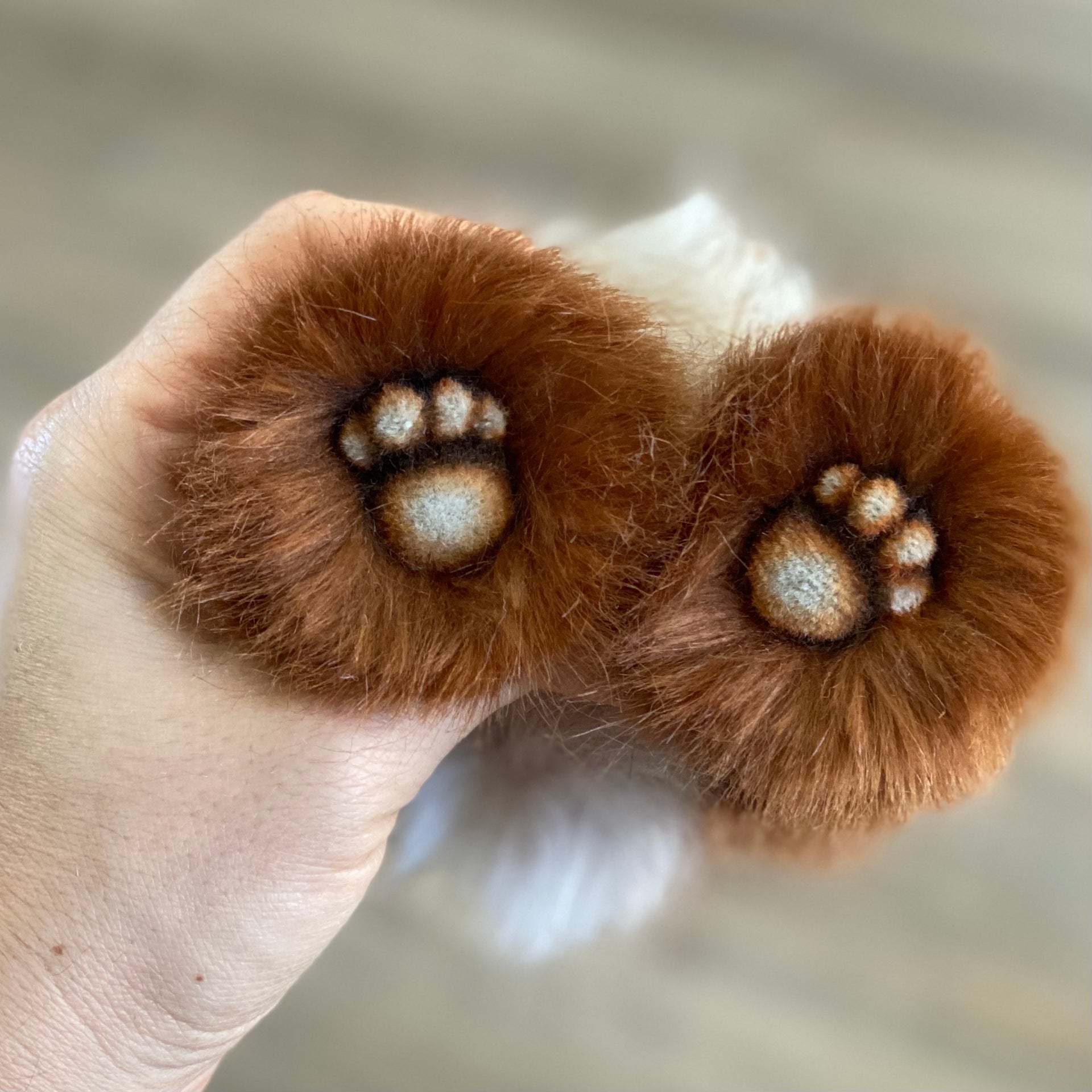 KITS - 9" Pecan faux fur panda bear