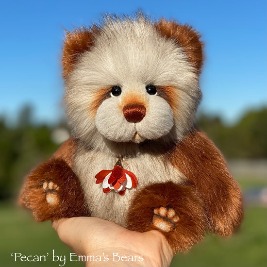 KITS - 9" Pecan faux fur panda bear