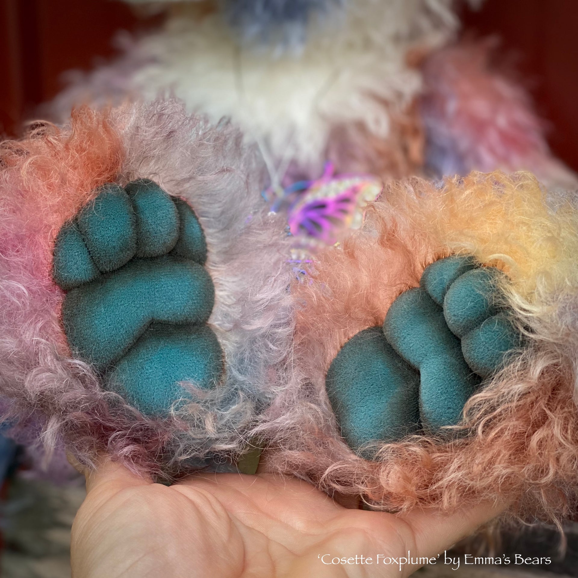 Cosette Foxplume - 18" Hand-Dyed Mohair Artist Bear by Emma's Bears - OOAK