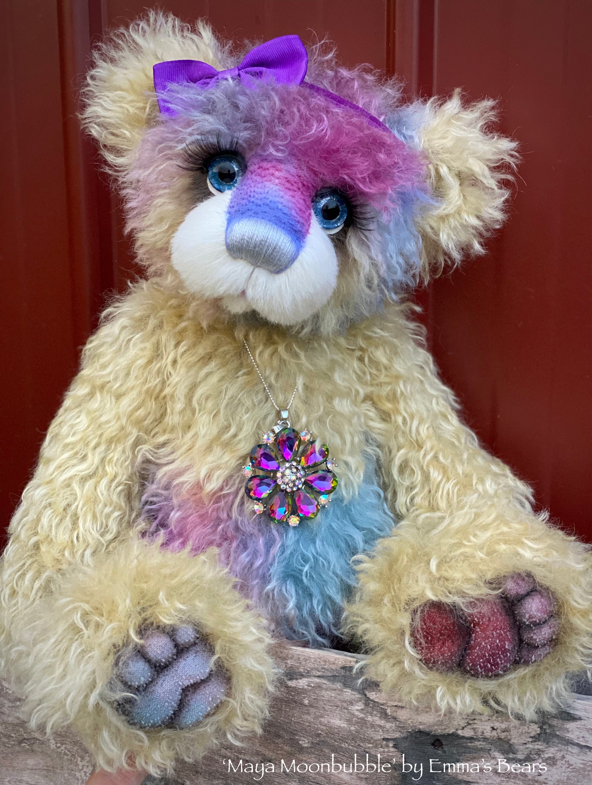 Maya Moonbubble - 18" Hand-Dyed Mohair Artist Bear by Emma's Bears - OOAK