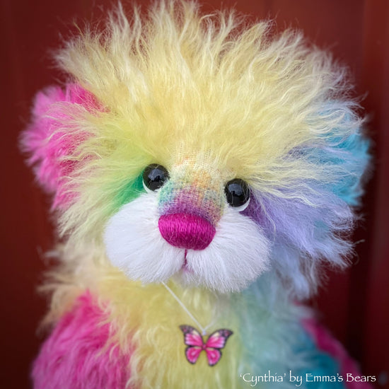 Cynthia - 12" Hand Dyed Rainbow Mohair Artist Bear by Emma's Bears - OOAK