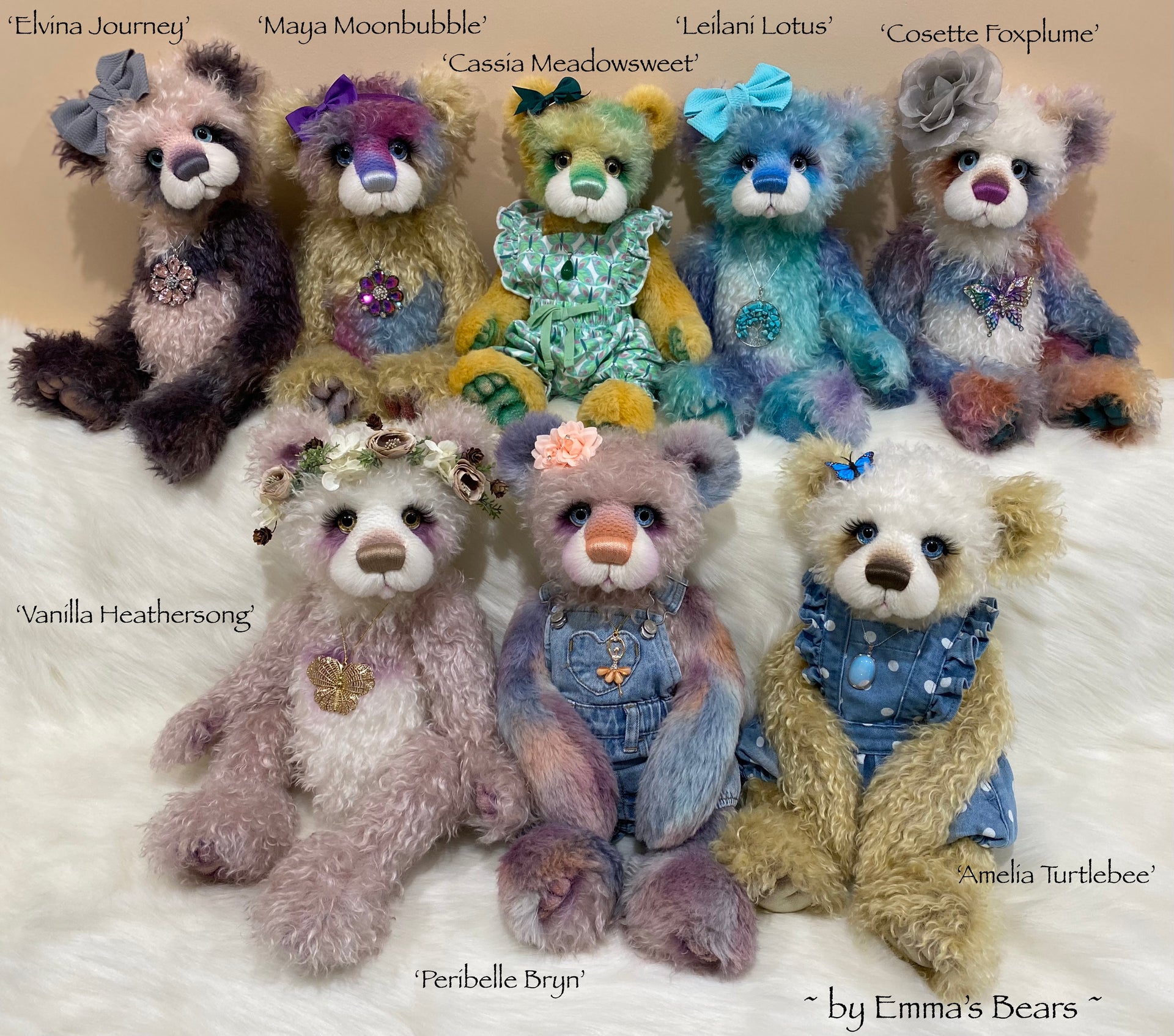 Cosette Foxplume - 18" Hand-Dyed Mohair Artist Bear by Emma's Bears - OOAK