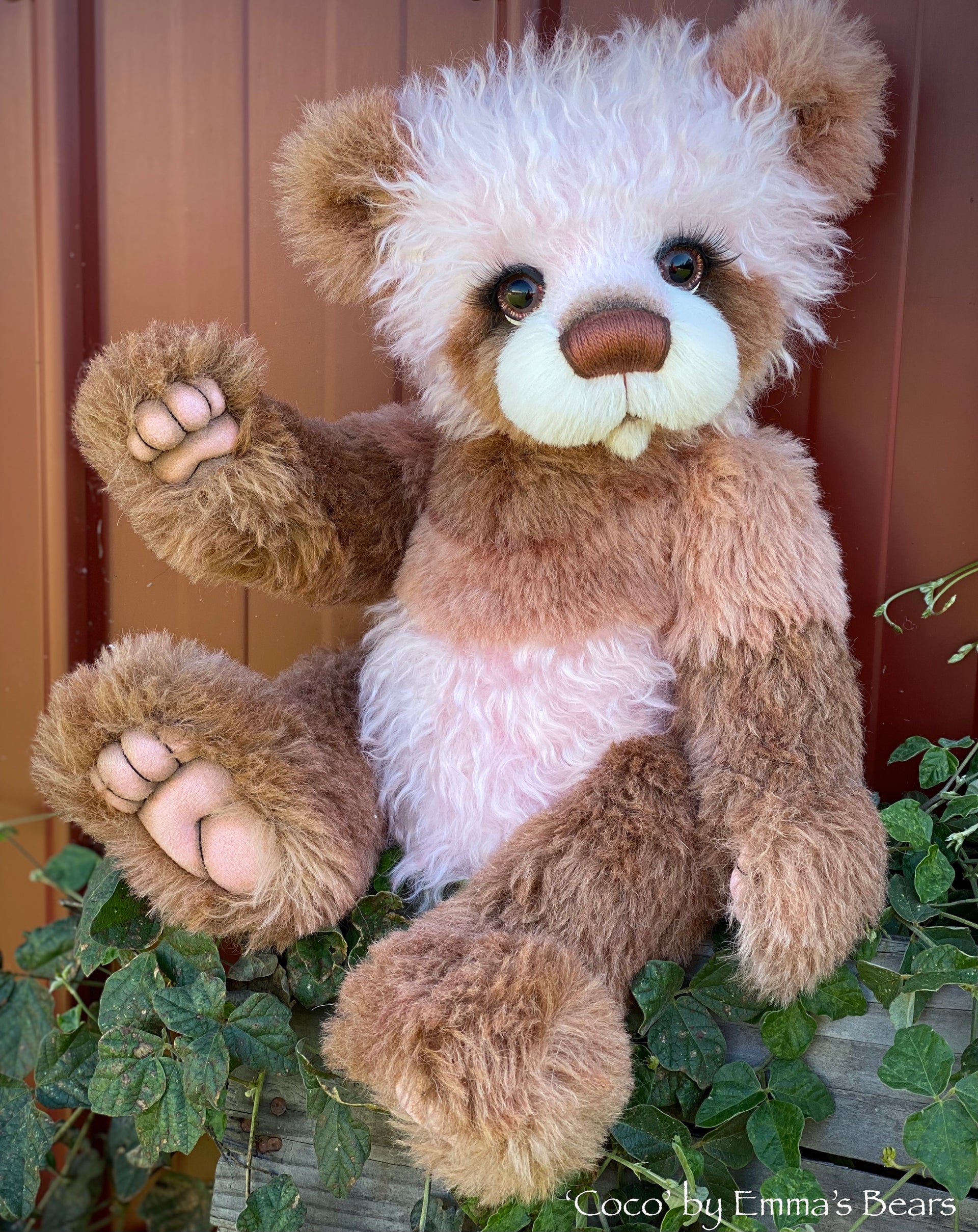 Coco - 18" Hand-Dyed Mohair and Alpaca Artist Baby Bear by Emma's Bears - OOAK